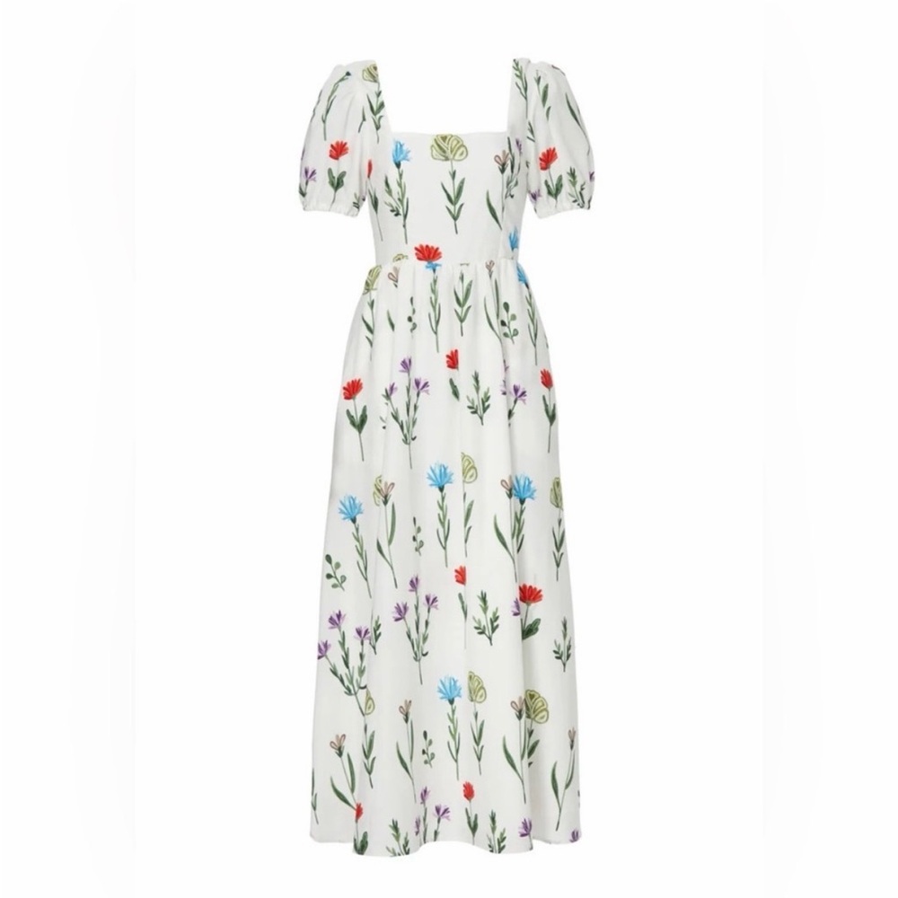 Slate & Willow White Floral Dress Anthropologie (Small)